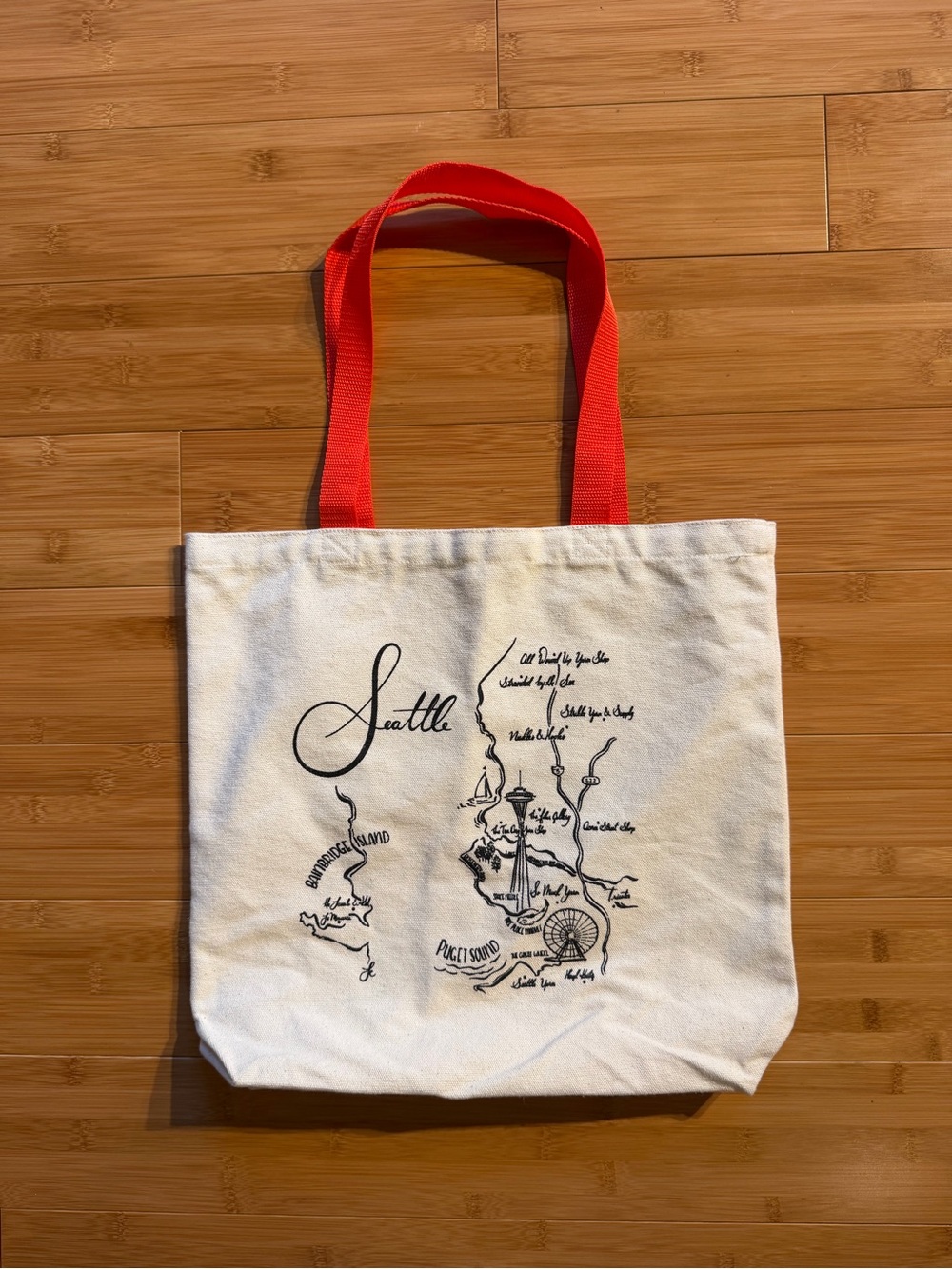 Seattle Canvas Tote Bag โ Vintage-Inspired Map Design